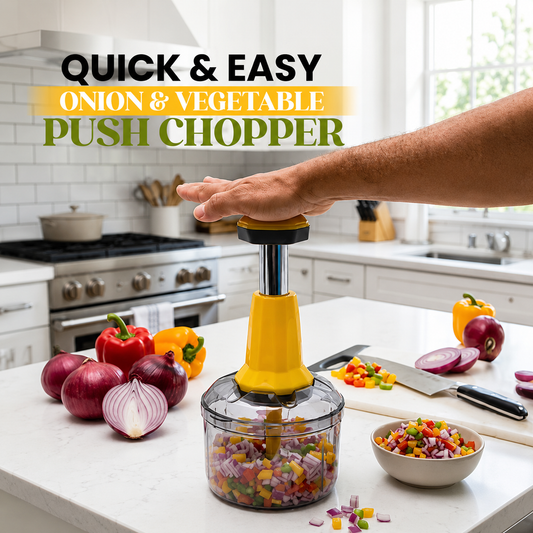 One-Press Vegetable and Fruit Chopper