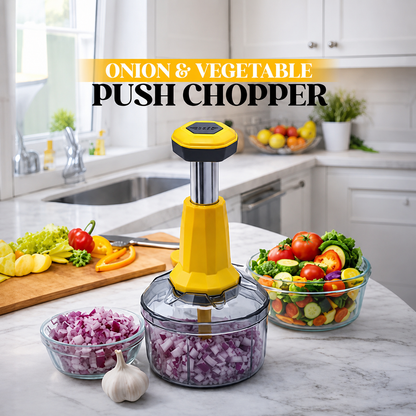 One-Press Vegetable and Fruit Chopper