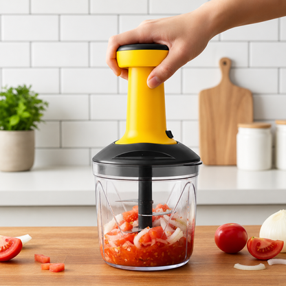 One-Press Vegetable and Fruit Chopper